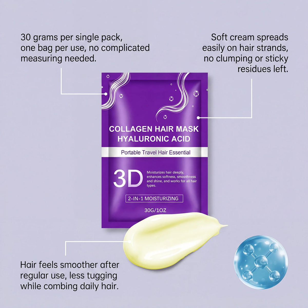 Collagen Hair Mask – Deep Conditioning for Dry & Frizzy Hair Hair Conditioning Mask HIP