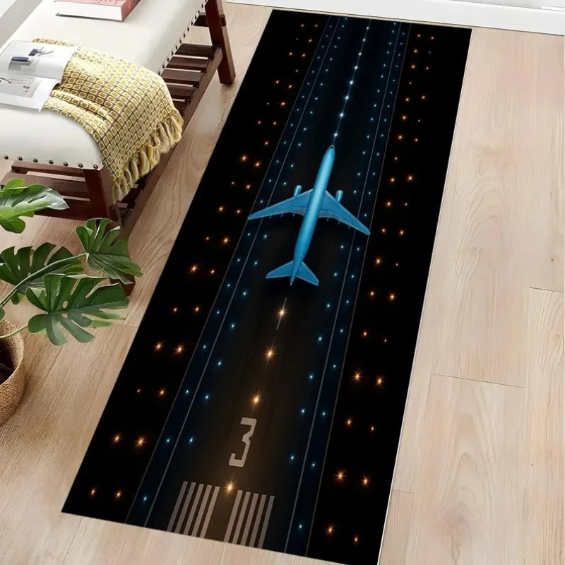Kids Airplane Runway Play Mat – Neon Anti-Slip Area Rug Kids Play Mat Rug HIP