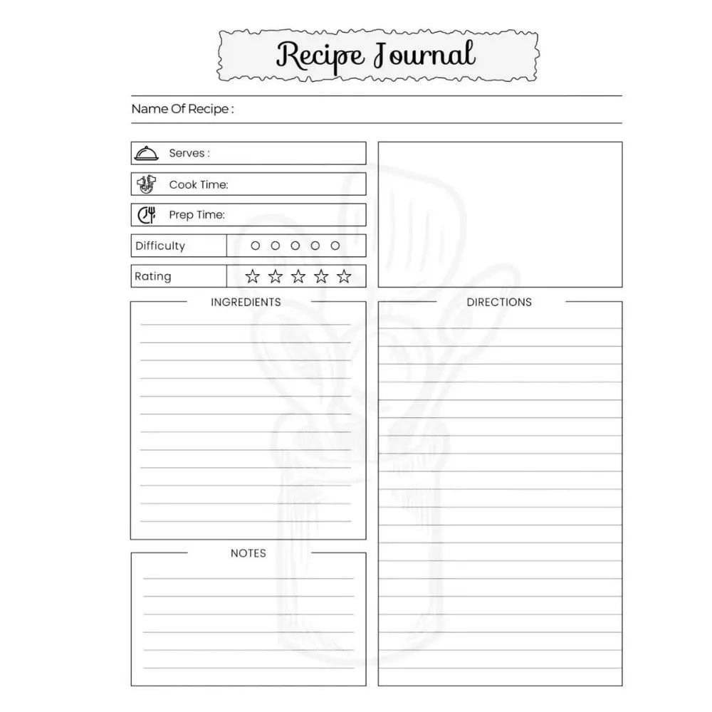 Cartoon Recipe Notebook Spiral Hardcover Meal Planner Recipe Notebook HIP