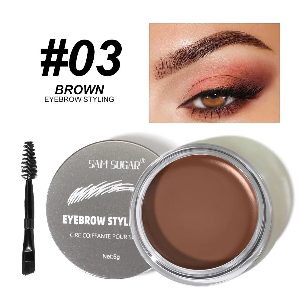 SAM SUGAR Waterproof Eyebrow Gel – Long-Lasting Brow Wax Eyebrow Styling Gel HIP 03 BROWN