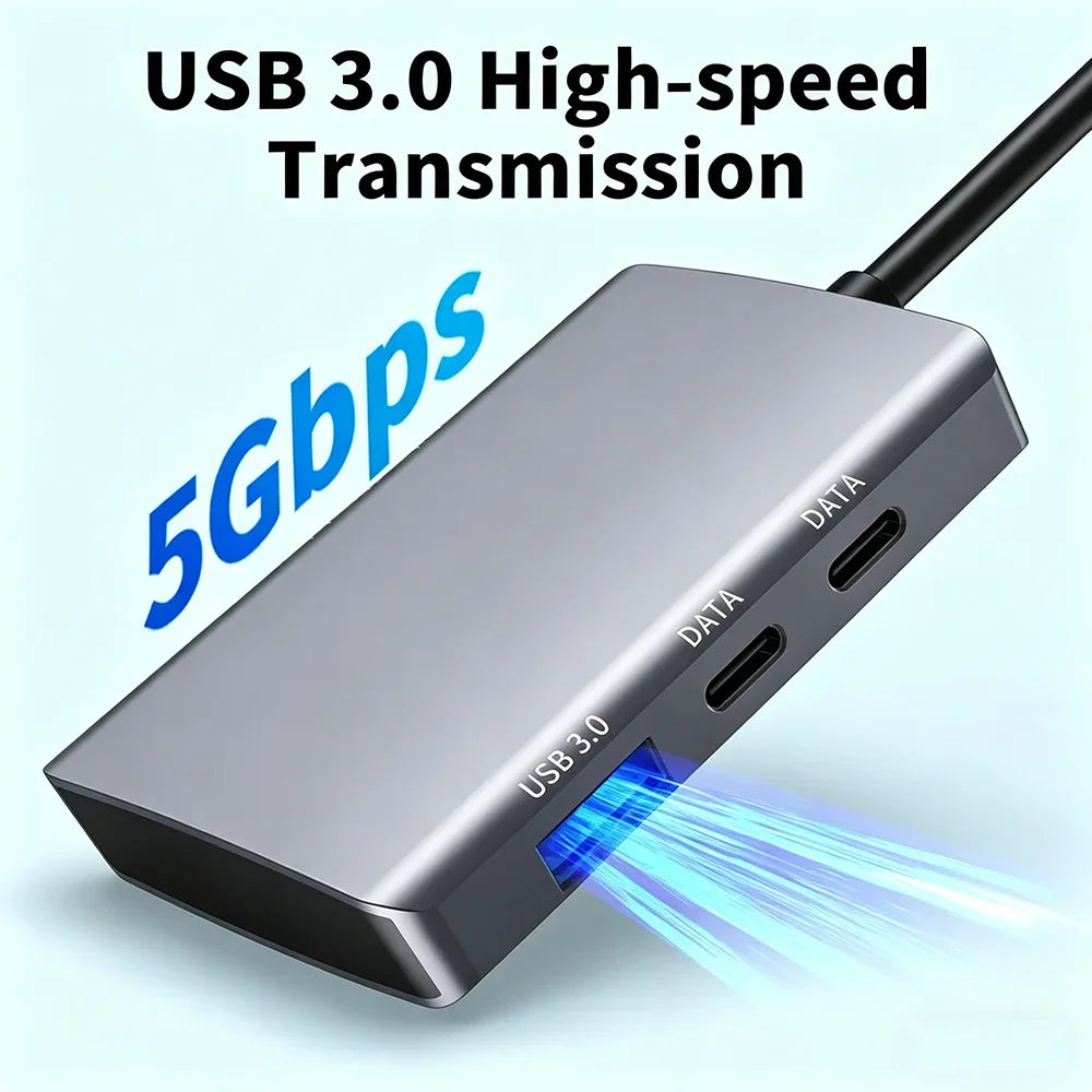 6-in-2 USB C Hub & CF/SD/TF Card Reader – 5Gbps USB 3.0 USB C Hub Adapter HIP