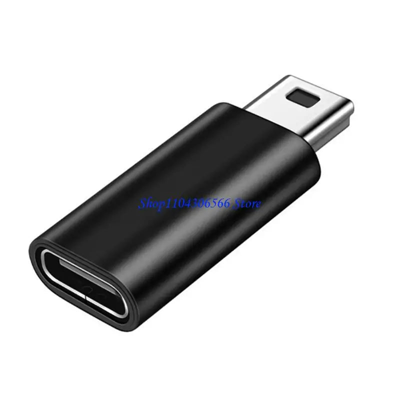 Mini USB to USB-C Adapter | 480Mbps Data Sync & Charging USB Adapter HIP Black CN