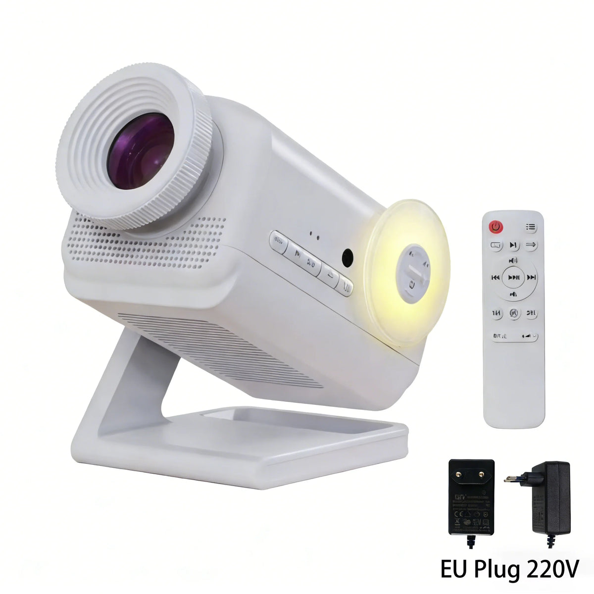 Holographic Star Projector: 60 Dynamic Scenes, 3D HD Floating, Home Cinema Effect, Kids Bedroom Light HIP White-EU plug China Mainland EU