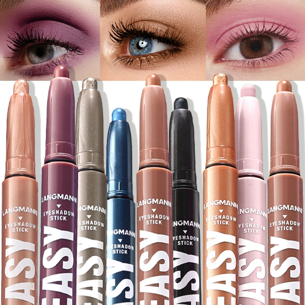 Rose Gold Eyeshadow Pencil Stick Waterproof Pearlescent 20 Colors Metallic Glitter Eye Shadow Highlighter Pen Eye Makeup Tool HIP