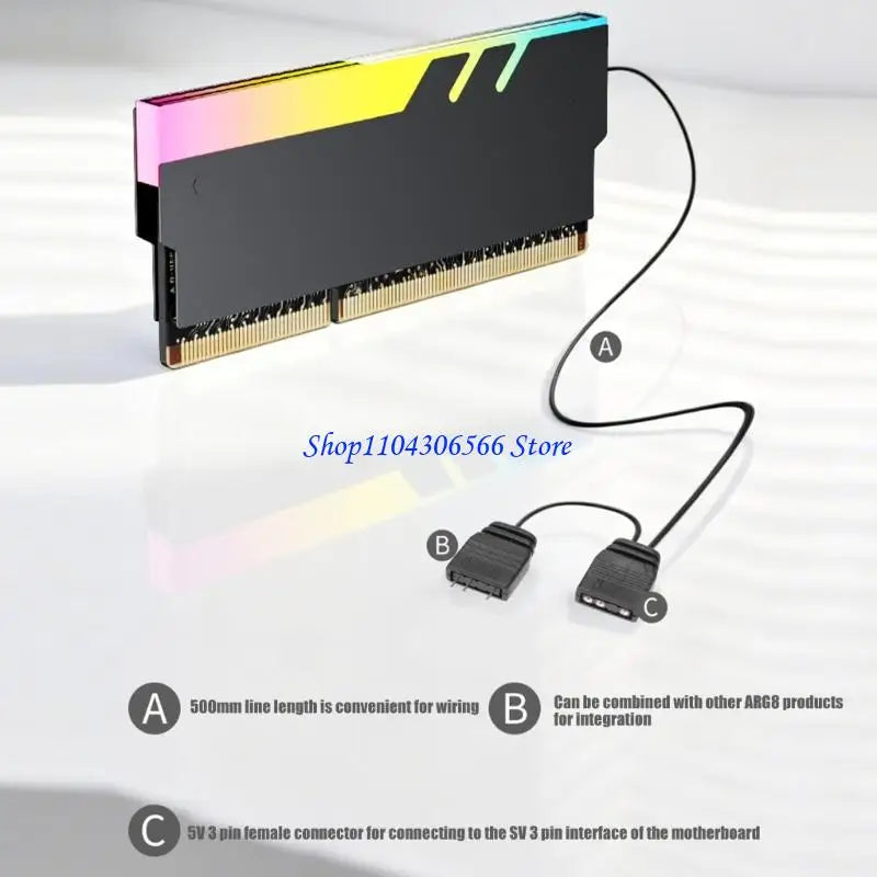 ARGB RAM Cooler – Universal DDR5 DDR4 DDR3 DDR2 Metal Heat Sink RAM Memory Cooler HIP