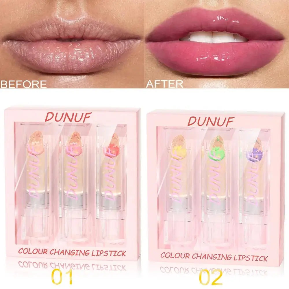 DUNUF Gold Foil Jelly Lipstick Set – Color-Changing & Hydrating Color-Changing Jelly Lipstick HIP