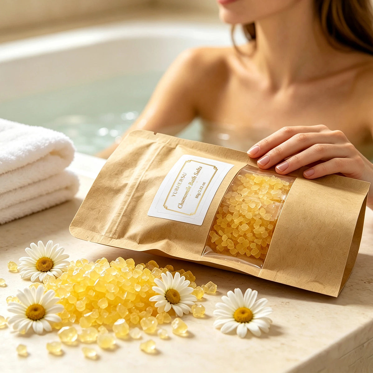 Chamomile Exfoliating Bath Salt – Home Spa & Foot Soak Exfoliating Bath Salt HIP