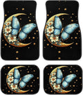 Butterfly Floral Moon Car Floor Mats – Set of 4 All Weather Car Floor Mats HIP 1