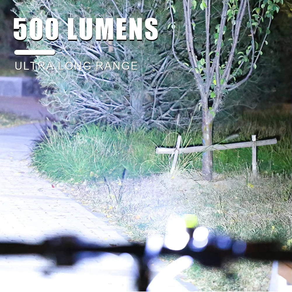 LED Bike Light 500LM 1800mAh with Horn & 360° Rotation Bicycle Headlight HIP