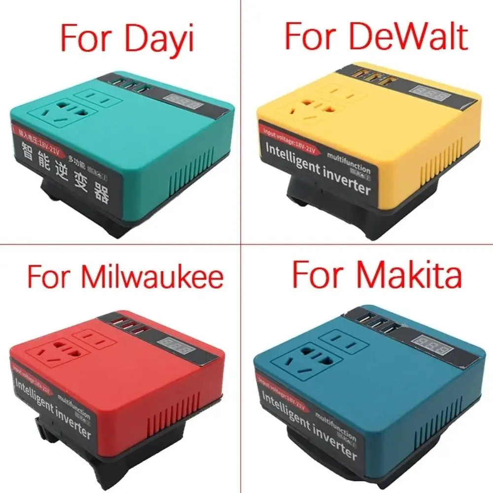 120W Battery Inverter 18V–20V DC to 220V AC + USB QC3.0 Power Inverter HIP