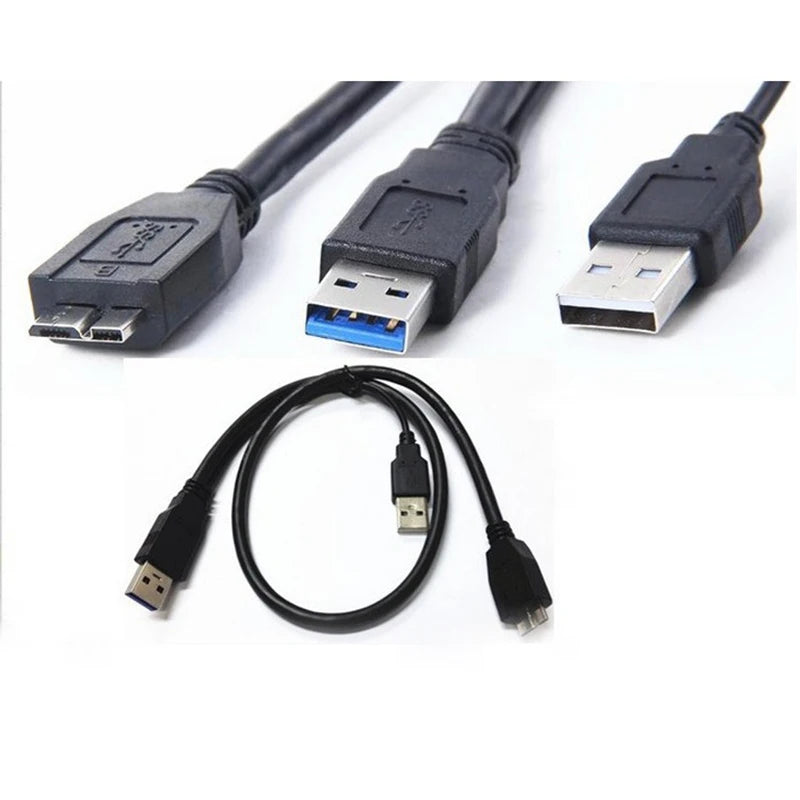 USB 3.0 to Micro B Y-Cable – HDD Power & Data Splitter USB Data Cable HIP