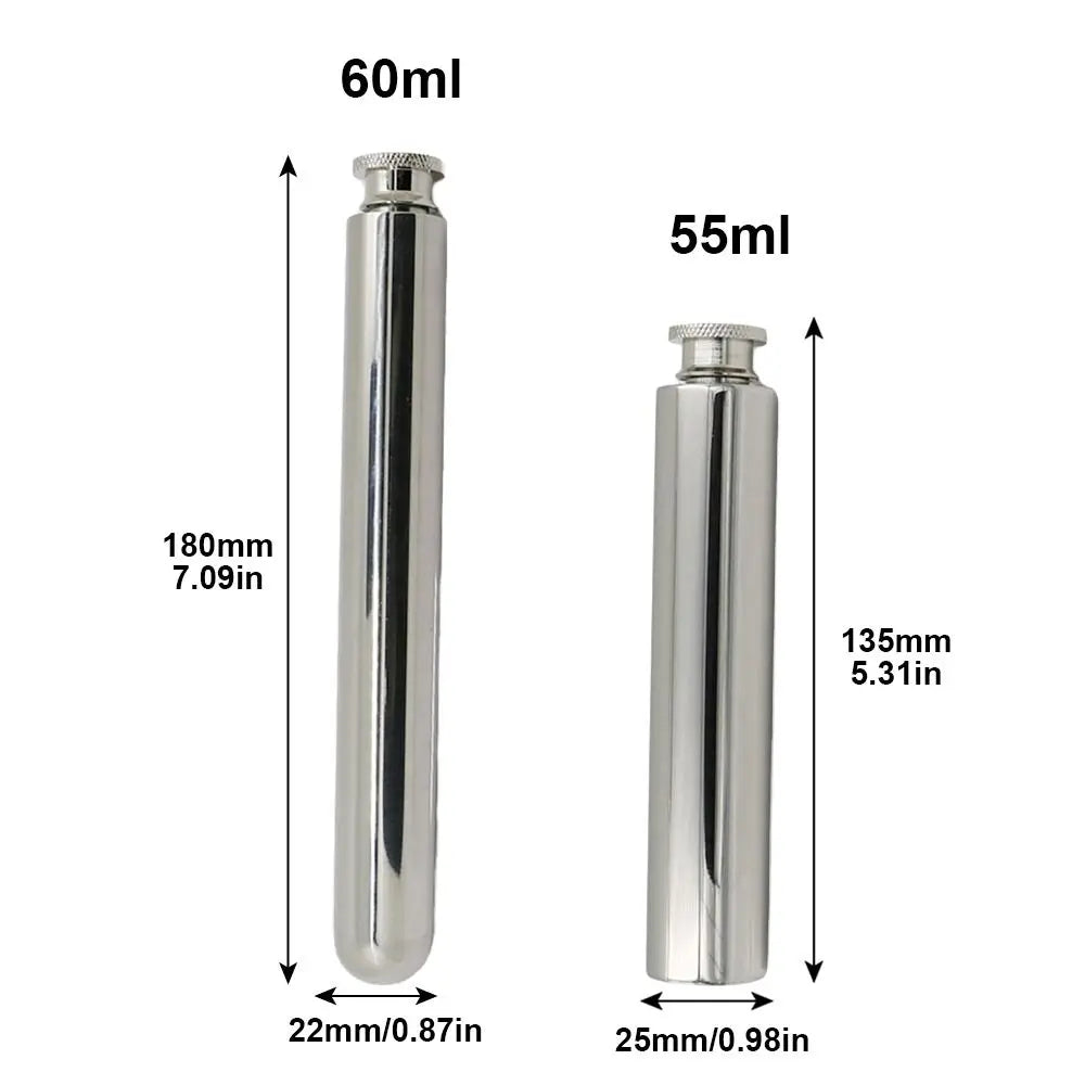 Stainless Steel Tubular Hip Flask 55ml & 60ml – Outdoor Hip Flask HIP