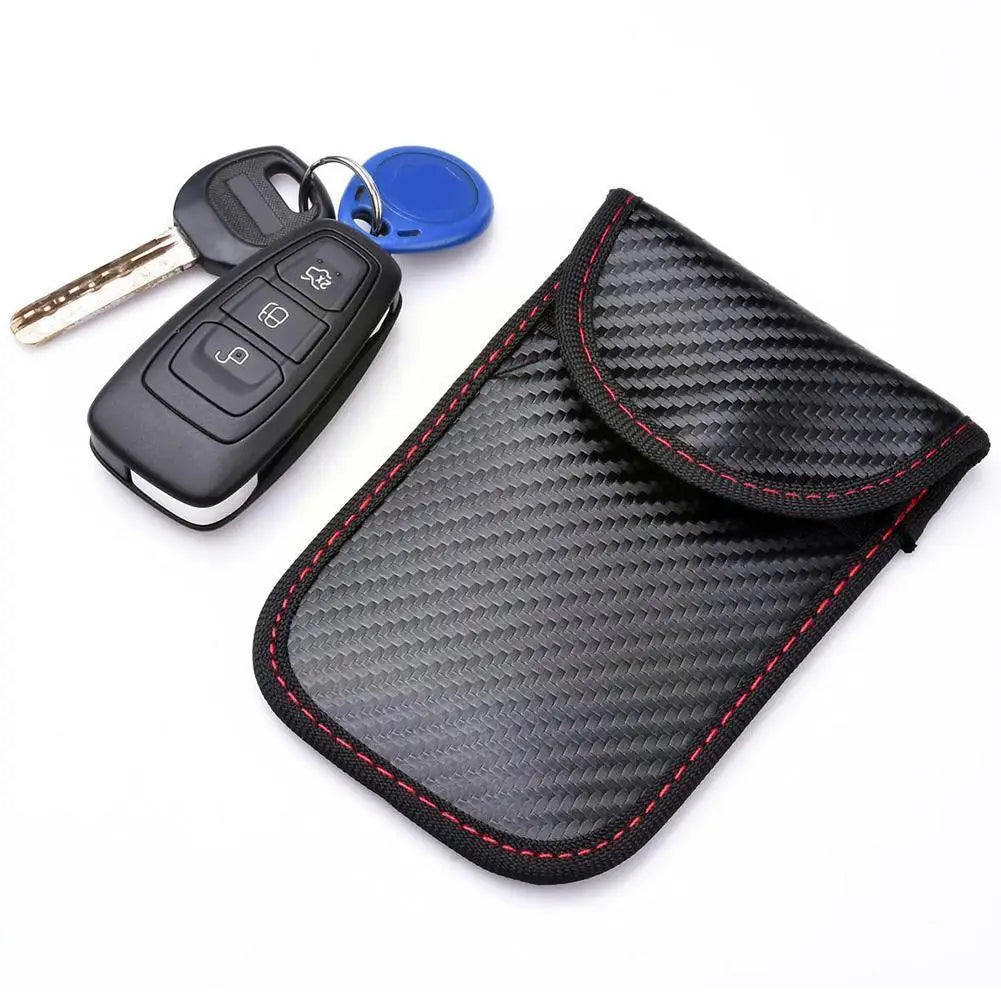 Signal Blocking Faraday Case For Car Key Cell Phone Car Keys Remote Control Shielding Bag Anti-Radiation Signal Shielding Pouch HIP
