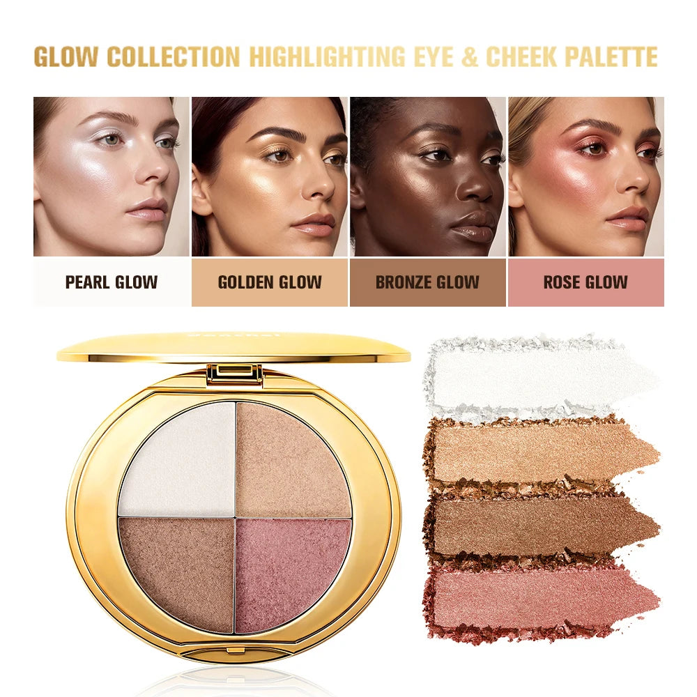 4 Colors Face Palette Highlighting Blush Bronzer Eyeshadow Contour Stick Cosmetic Set Bright Matte Finish Shading Cosmetics HIP 4colors