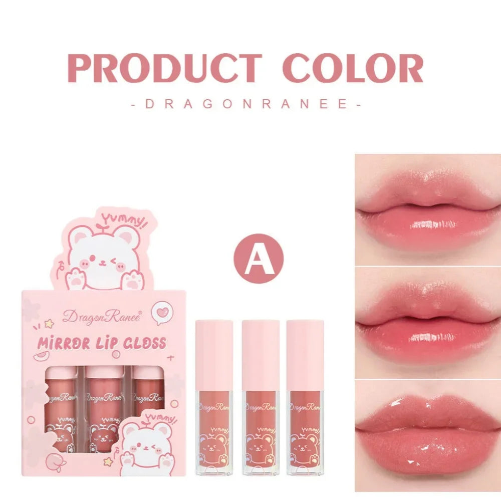 Dragon Ranee 3-Pc Mirror Lip Gloss Set | Pearl Shimmer Glaze Mirror Lip Gloss Set HIP