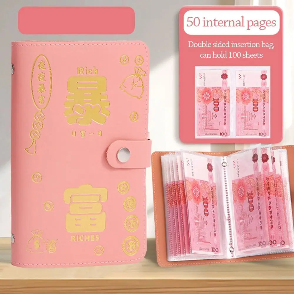 100 Envelope Money Saving Challenge Binder – PU Reusable Budget Savings Binder HIP
