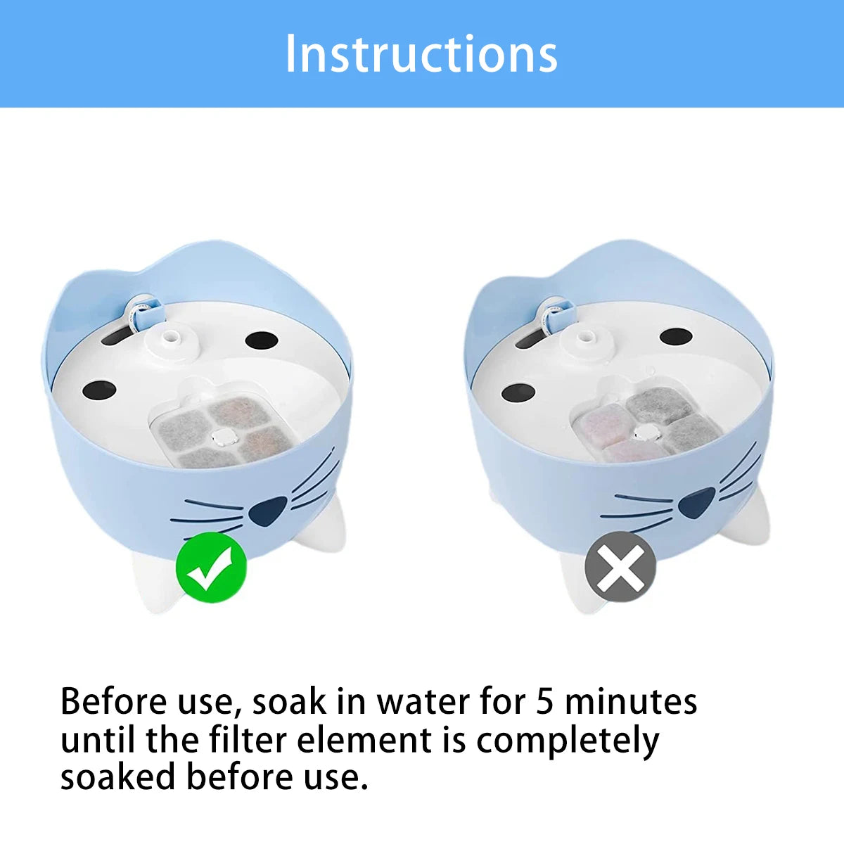 6-24pcs Pet Water Fountain Replacement Filters Cat Water Drinking Fountain Triple Filtration System for PIXI Water Dispenser HIP