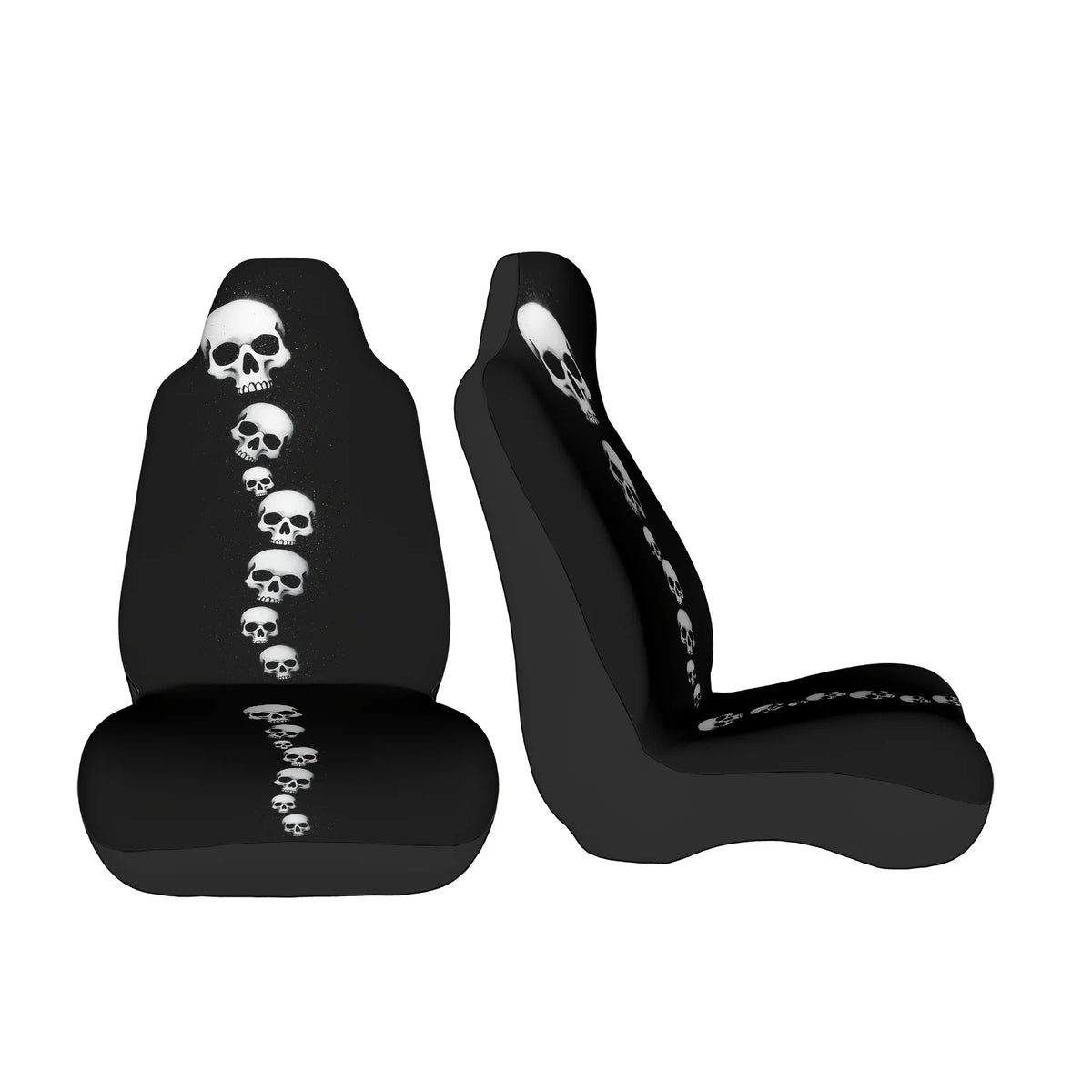 Skull Pattern Car Seat Cover – Black & White Gradient Car Seat Cover HIP black