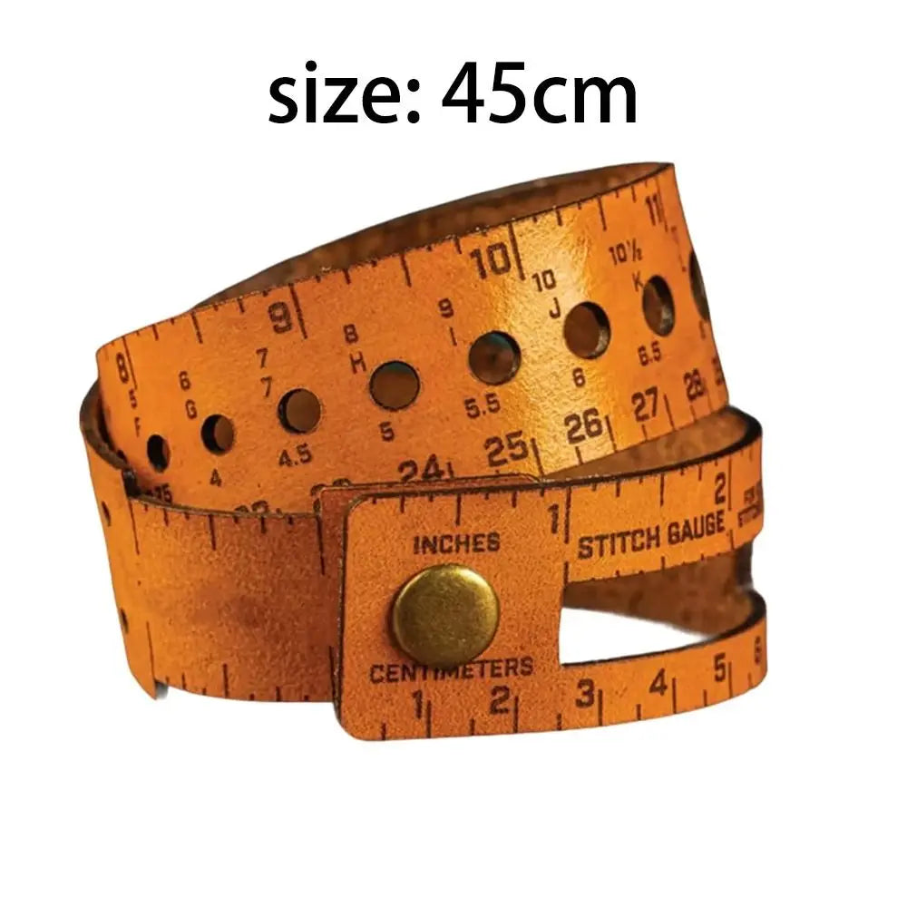 7-in-1 Leather Measuring Wrap for Knitters & Crocheters Craft Measuring Tool HIP