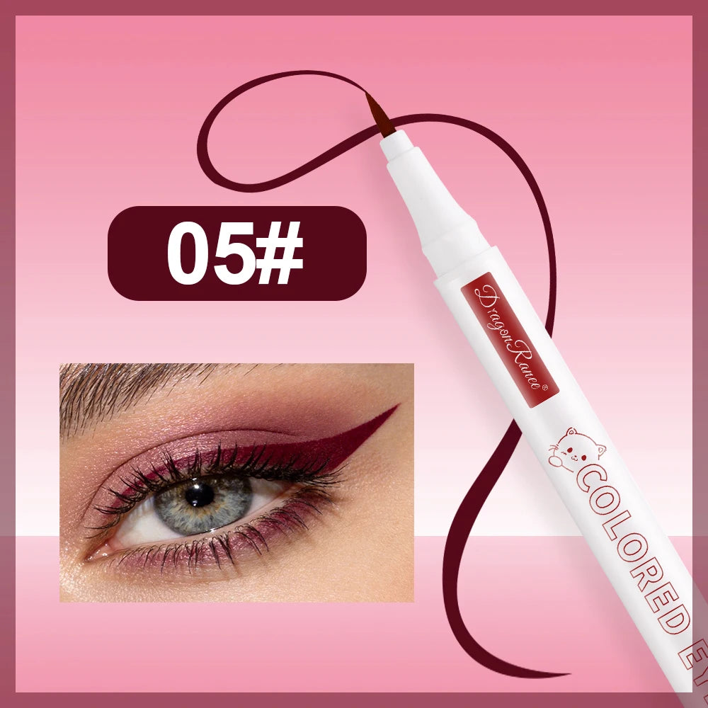 10 Colors Cute Kitten Colored Liquid Eyeliner Pen Quick-Dry Waterproof Eye Liner for Beginners Vibrant Long-Lasting Eye Makeup HIP 05