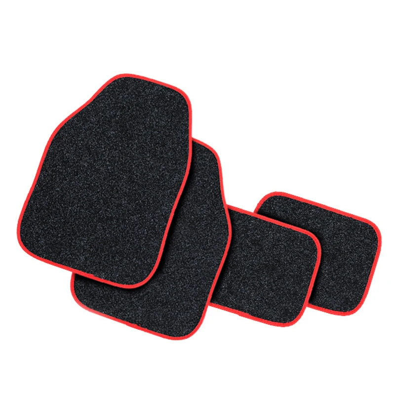 Universal PVC Flocking Car Floor Mats – Waterproof Non-Slip Car Floor Mats HIP A Red border