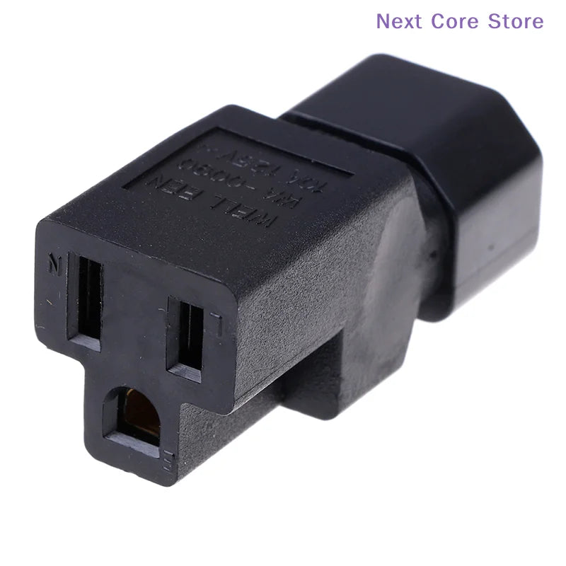 C14 to NEMA 5-15R Power Adapter – IEC Male to US Female Power Plug Adapter HIP