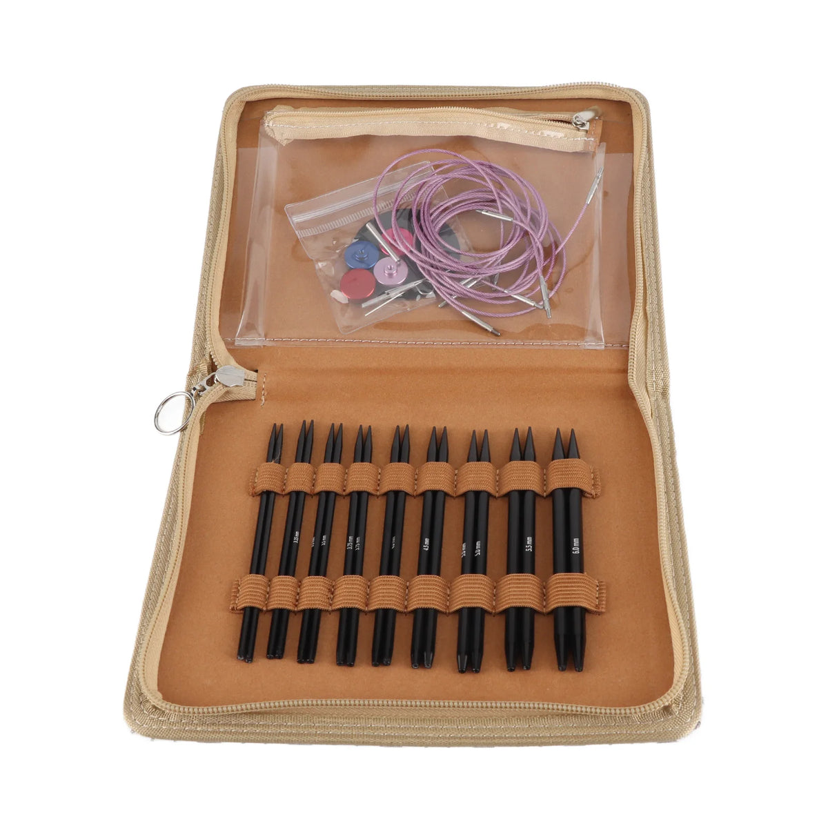 Circular Needle Set Anti Fatigue Handle Interchangeable Ergonomic Design Smoothing Knitting Needle Set with PU Bag for Family HIP Default Title