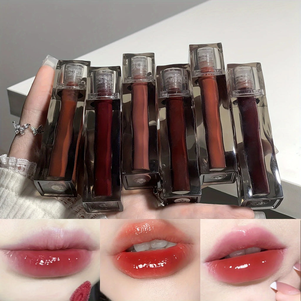 Adorable Bear Mirror Lip Glaze - Long-Lasting, Non-Fading, Hydrating Liquid Lipstick with Watery Texture - Luxurious Glossy Shin HIP