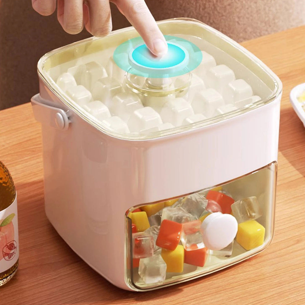 Ice Cube Tray ABS PP 48 Grids 2 Tray Easy Release Ice Cube Box with Lid Storage Bin for Freezer HIP