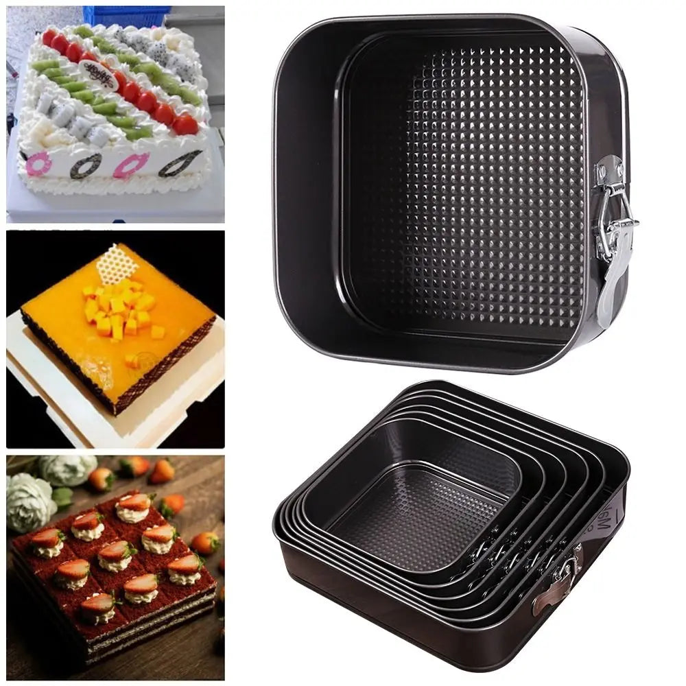 Non-Stick Carbon Steel Square Springform Cake Pan 7–12 Inch Cake Baking Pan HIP