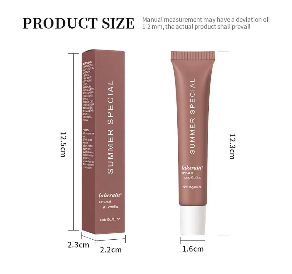 Deep Moisturizing Lip Balm Lip Gloss Long-lasting Liquid Lipstick Transparent Coffee Color Nourishing Reduce Lip Lines Lips Care HIP