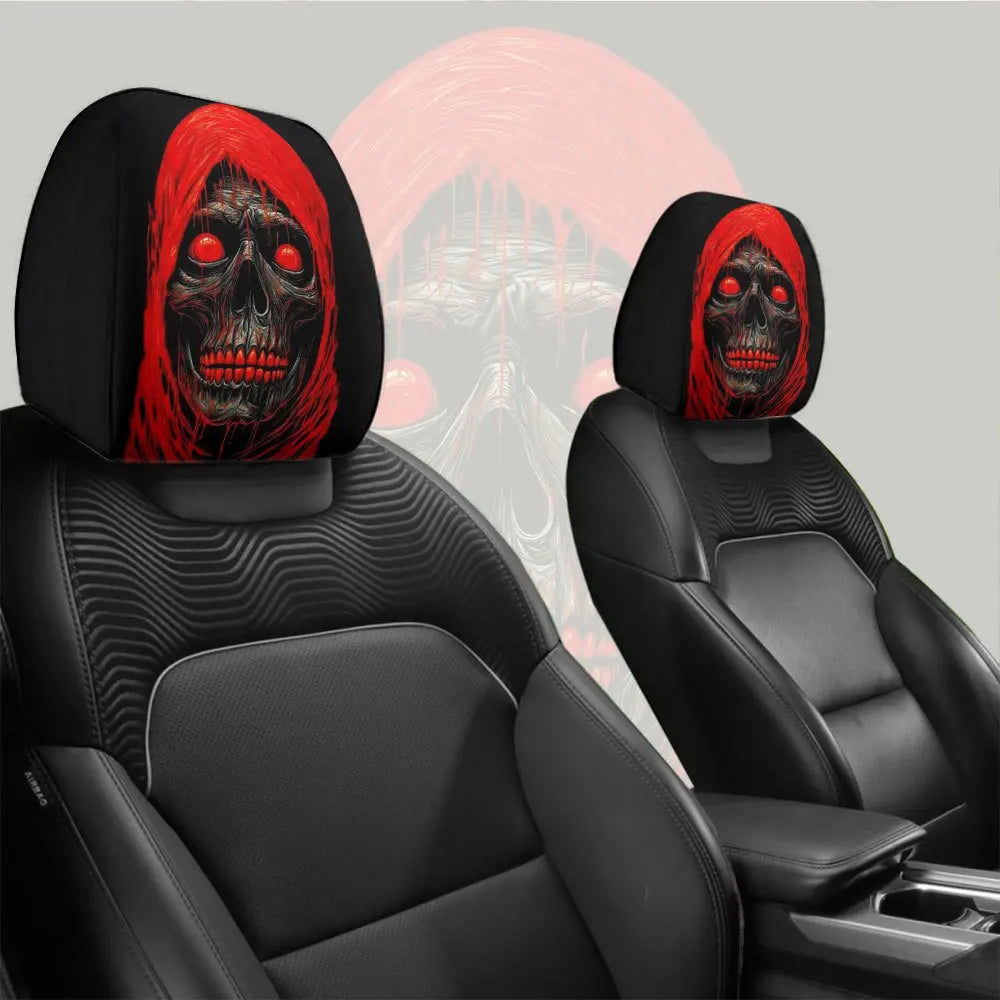 2-Pack Demon Print Car Headrest Covers – Easy Clean Auto Accessory Car Headrest Covers HIP
