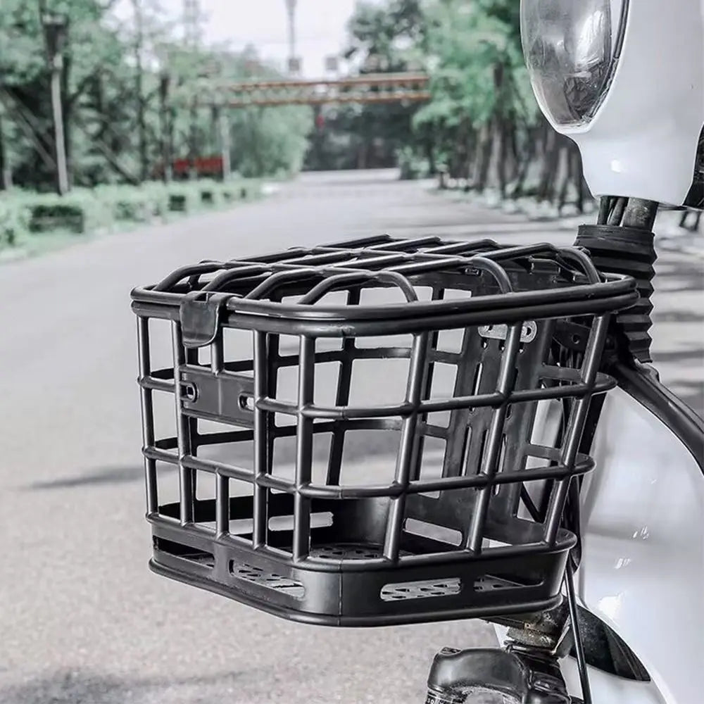 Detachable Bike Front Basket with Lid – Black Plastic Bike Front Basket HIP