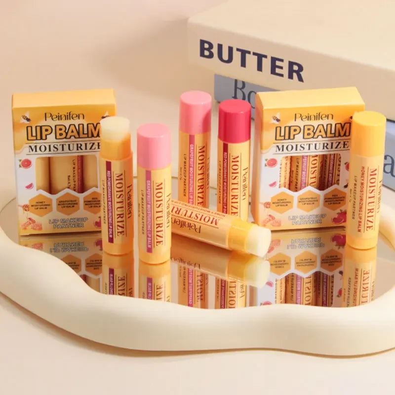 3-Piece Fruit Color-Changing Lipstick Set | Moisturizing Lip Balm Color-Changing Lipstick HIP