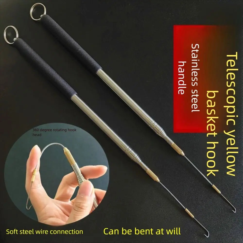 Telescopic Eel Hook 360° Rotating Barbed Hook – Stainless Steel Eel Fishing Hook HIP