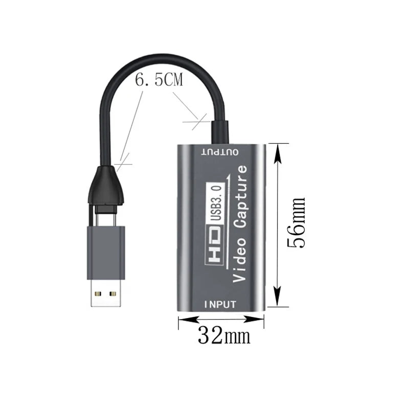 OULLX 4K HDMI Video Capture Card USB & USB-C 3.0 Video Capture Card HIP