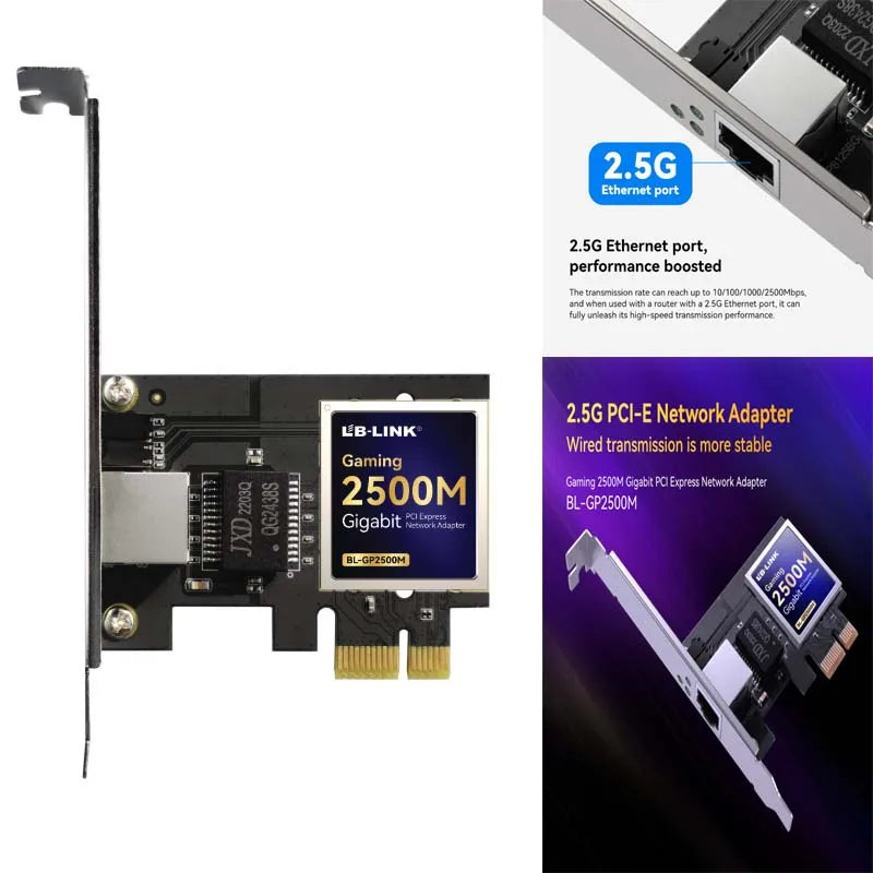 OULLX 2.5Gbps PCIe Network Card – RJ45 LAN Adapter PCIe Network Adapter HIP