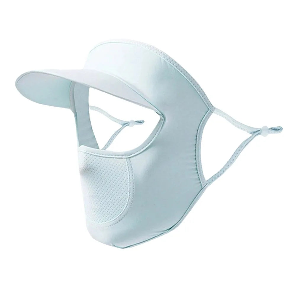Ice Silk UV Full Face Mask & Neck Scarf – Cycling Sun Cover Sun Protection Mask HIP Blue