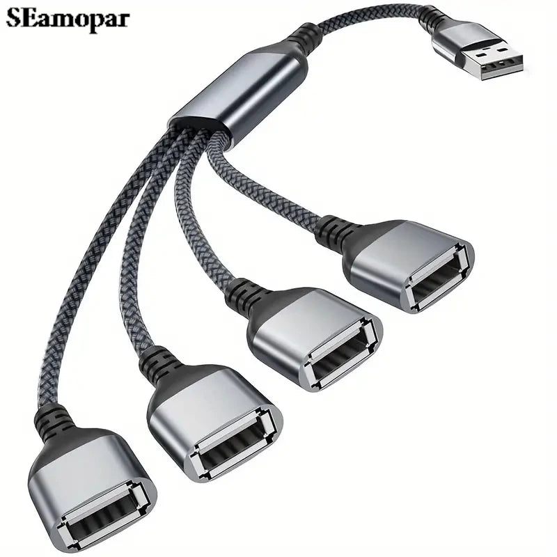 4-in-1 USB 2.0 Hub Splitter Cable – 1 Male to 4 Female USB Hub Splitter HIP