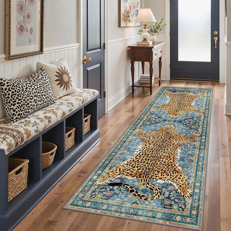 Cheetah Hallway Runner Rug – Non-Slip & Machine Washable Hallway Runner Rug HIP
