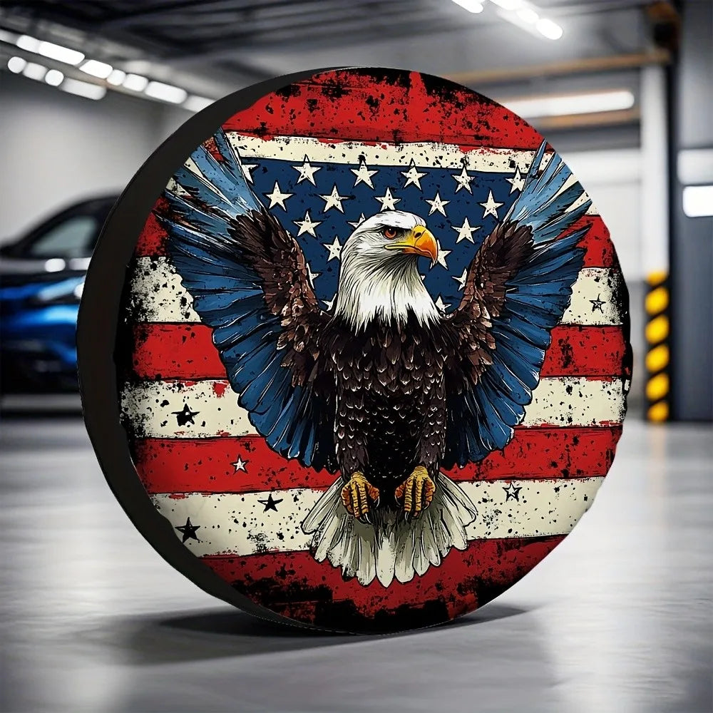 American Flag Eagle Spare Tire Cover – Waterproof Polyester Spare Tire Cover HIP