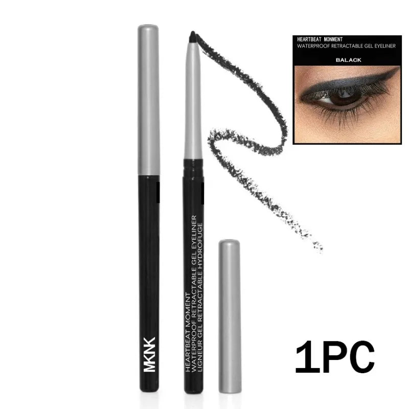 1-3pc Waterproof Black Eyeliner Pencil Smudge-proof Long-lasting Dark Brown Cream Gel Eye Liner Pen Beginner-Friendly Eye Makeup HIP Black-1pc