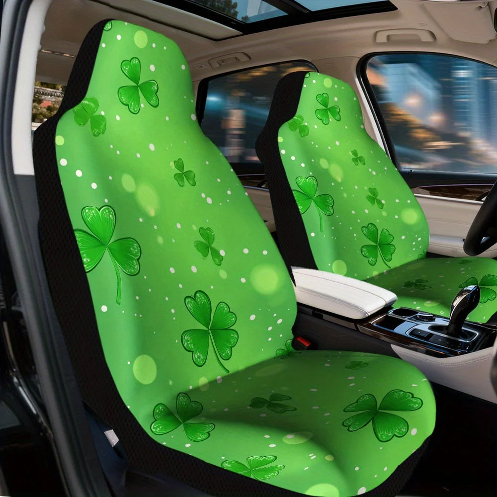 2-Pc St. Patrick's Day Shamrock Car Seat Covers | All Season Car Seat Covers HIP
