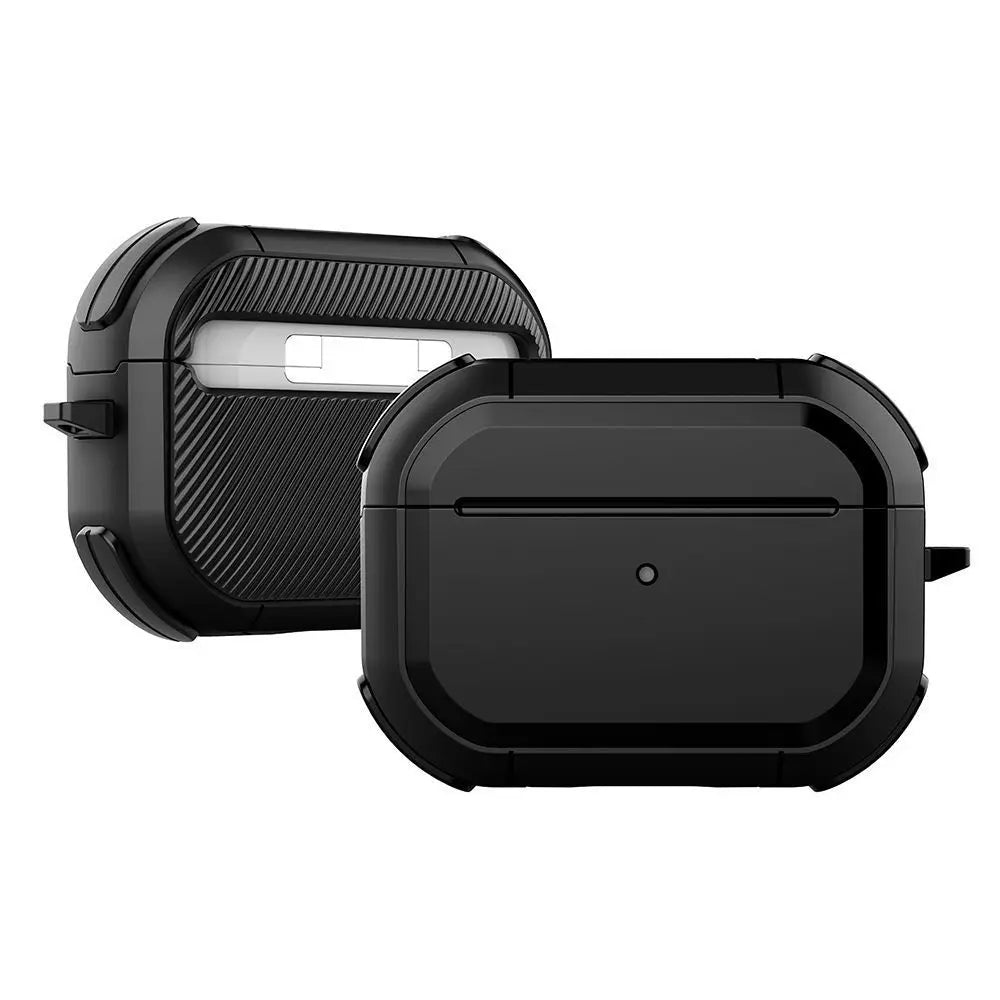 Shockproof AirPods Case with Hook – Fits AirPods 1 2 3 Pro AirPods Protective Case HIP Black For Airpods 1 or 2