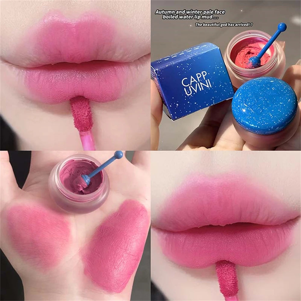 Slightly Drunk Rose Canned Lip Mud Mist Lipstick Moisturizing Velvet Matte Mousse Solid Lip Gloss Rouge Cream Tint Lips Makeup HIP 04