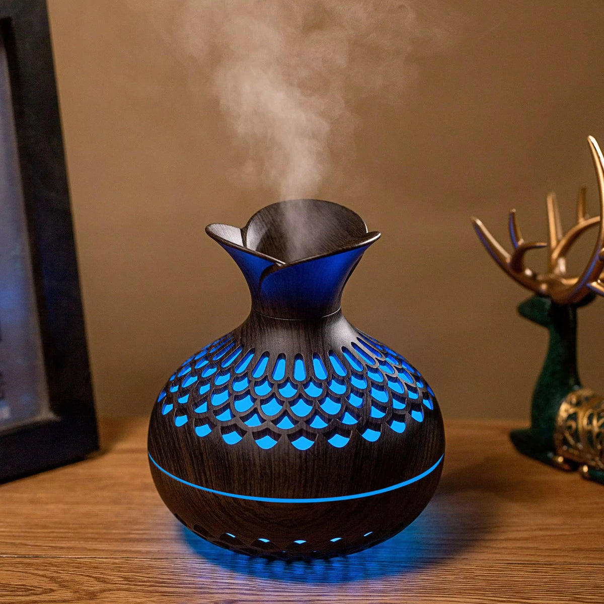 Wood Grain Mini USB Humidifier & Aroma Diffuser 300ml Ultrasonic Humidifier Diffuser HIP