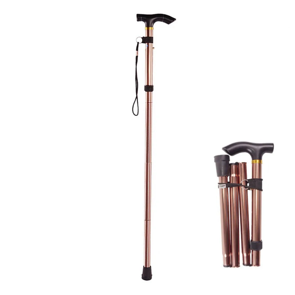 5-Section Telescopic Trekking Pole – Adjustable Walking Cane Trekking Pole HIP Coffee