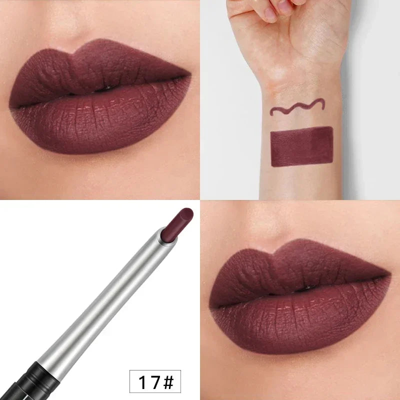 17Colors Portable Matte Pencil Lipstick Natural Long-lasting Waterproof Moisturizing Pen Lip Liner Makeup For Women HIP 17