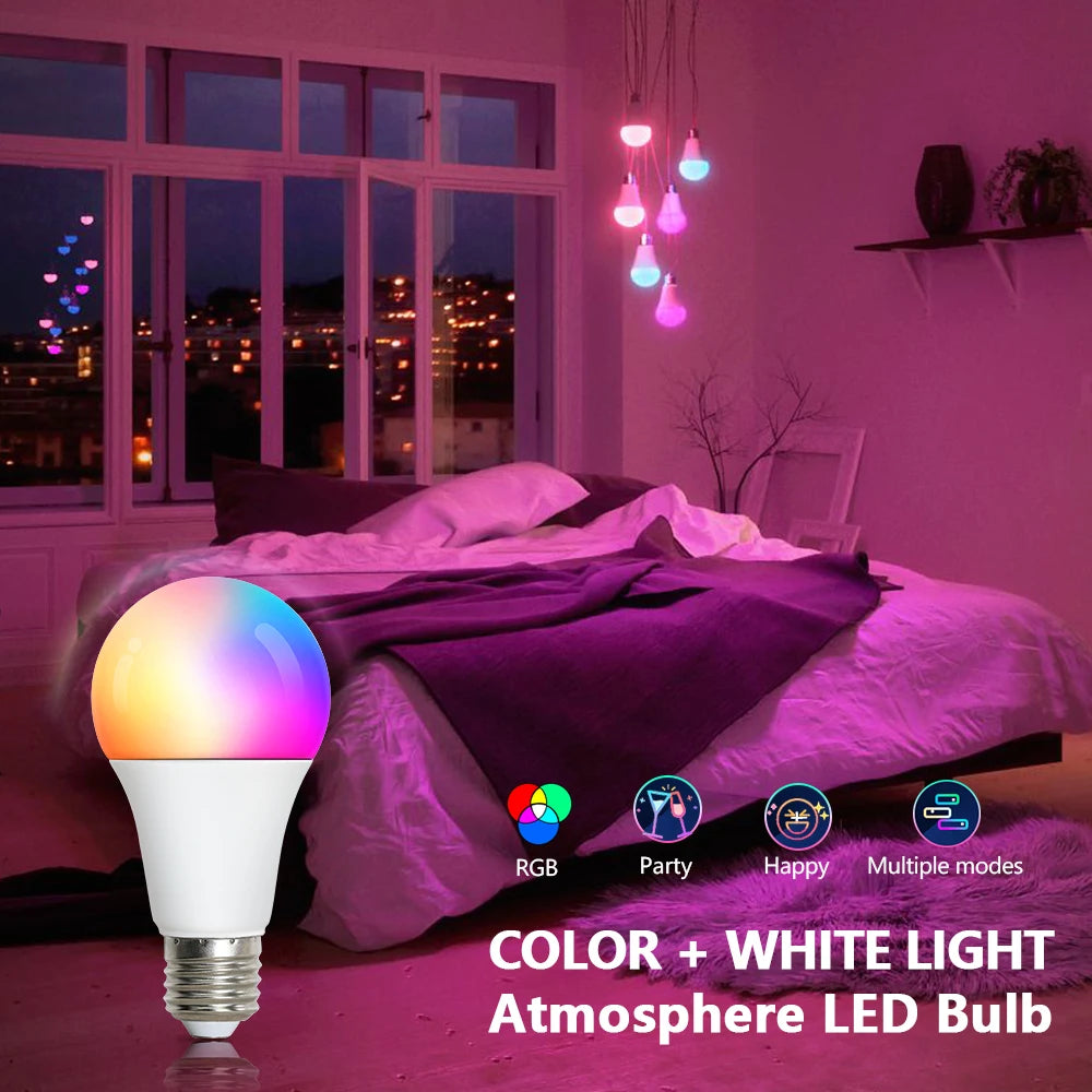 10-Pack E27 RGBW LED Bulbs 10W with IR Remote Control RGBW LED Bulb Set HIP