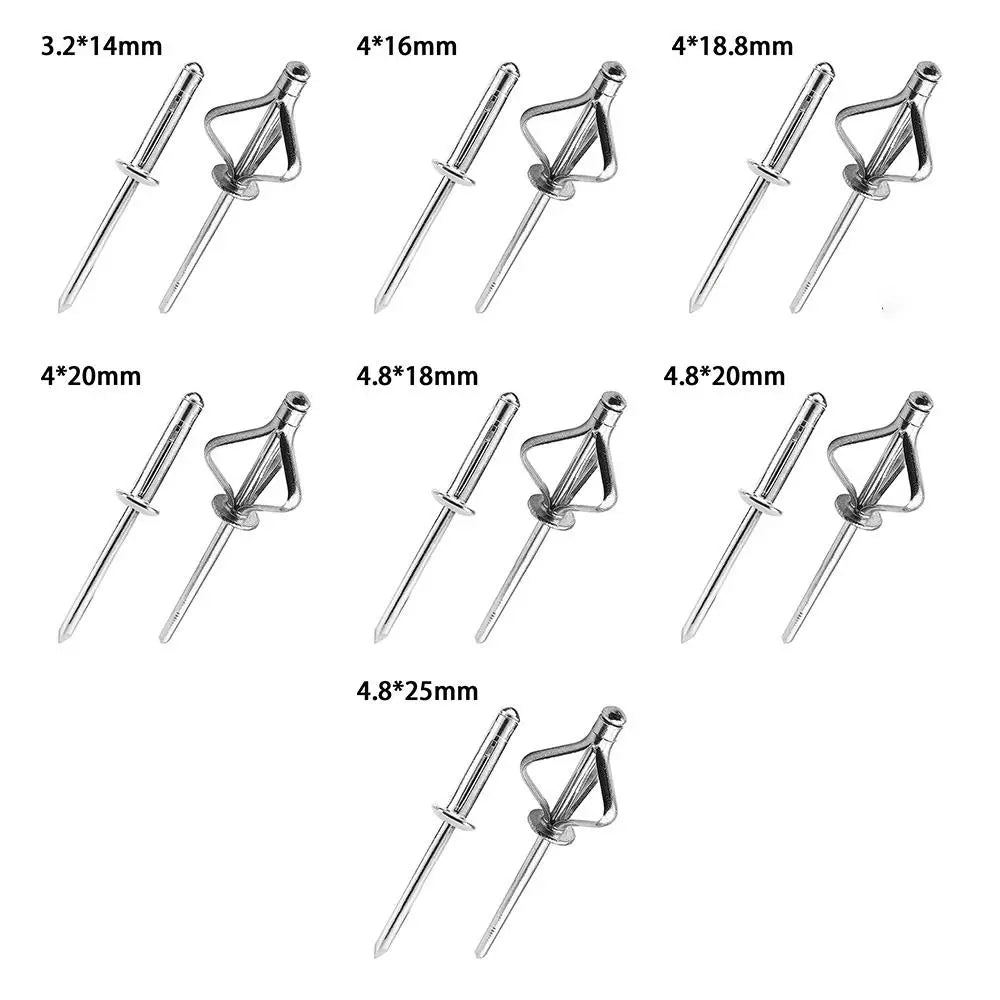50-Pack Tri-Fold Aluminum Blind Rivets – 3.2, 4.0 & 4.8mm Blind Rivets HIP